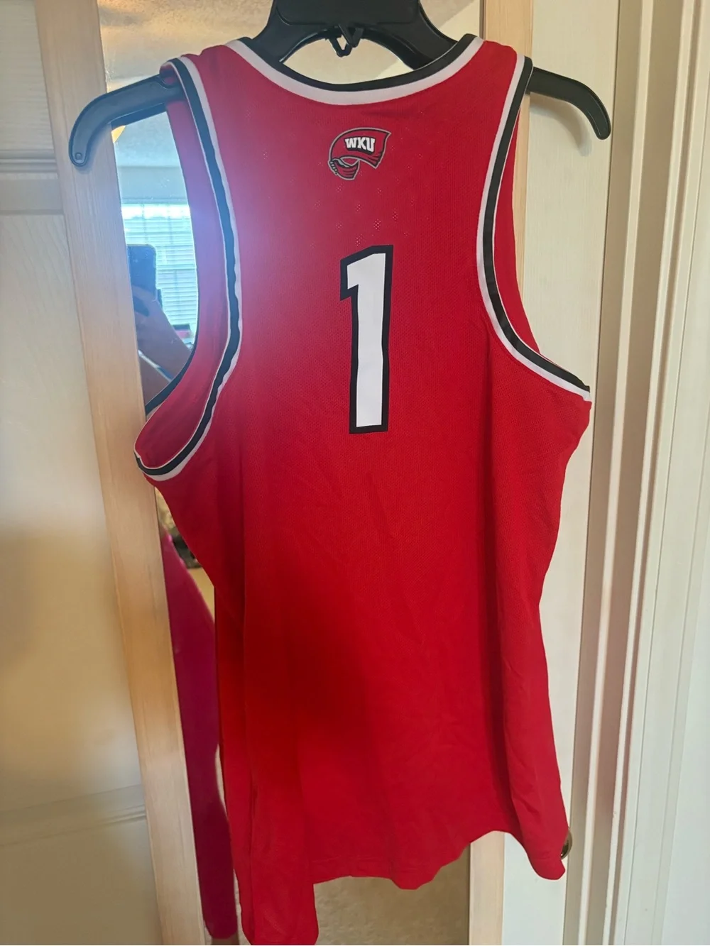 Nike Red Western Kentucky #1 Basketball Jersey with White and Black Trim